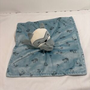 Modern Moments by Gerber Baby Raccoon Security Blanket Blue Mushroom WM238223RA
